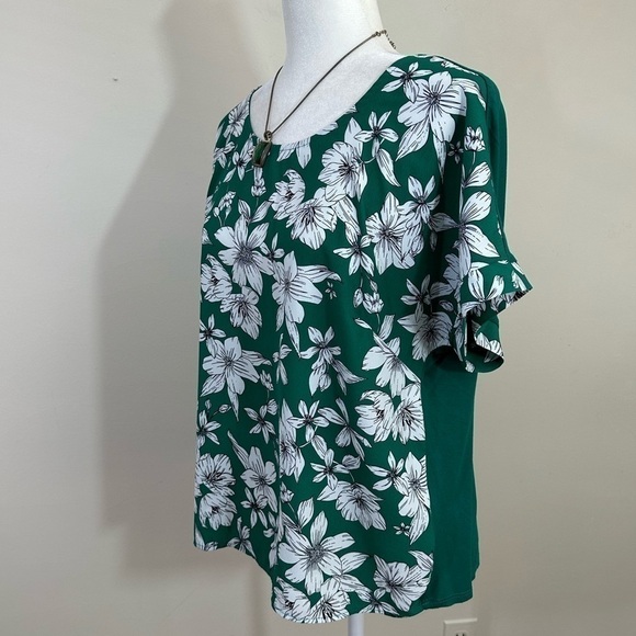 Attention sz med top mix media grass green with white - Picture 7 of 13